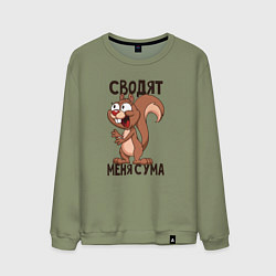 Свитшот хлопковый мужской Сводят меня с ума, цвет: авокадо