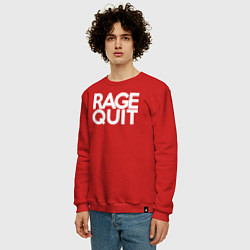 Свитшот хлопковый мужской Rage Quit, цвет: красный — фото 2