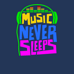 Свитшот хлопковый мужской Music never sleeps, цвет: тёмно-синий — фото 2