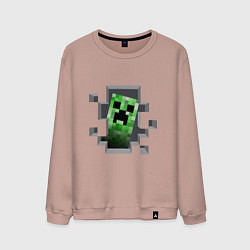 Свитшот хлопковый мужской Creeper Inside, цвет: пыльно-розовый