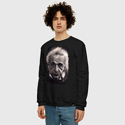 Свитшот хлопковый мужской Альберт Энштейн, цвет: черный — фото 2