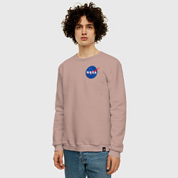 Свитшот хлопковый мужской NASA, цвет: пыльно-розовый — фото 2