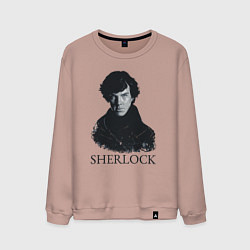 Свитшот хлопковый мужской Sherlock Art, цвет: пыльно-розовый