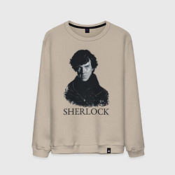 Свитшот хлопковый мужской Sherlock Art, цвет: миндальный