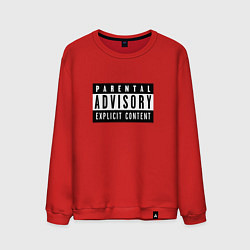 Свитшот хлопковый мужской Parental Advisory, цвет: красный