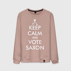 Свитшот хлопковый мужской Keep Calm & Vote Saxon, цвет: пыльно-розовый