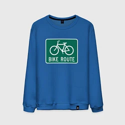 Свитшот хлопковый мужской Дорога для велосипедистов, цвет: синий