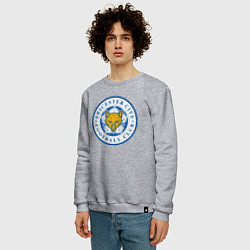 Свитшот хлопковый мужской Leicester City FC цвета меланж — фото 2