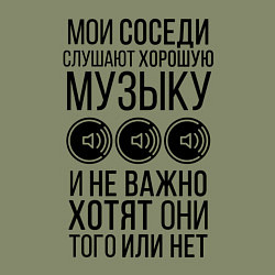 Свитшот хлопковый мужской Мои соседи слушают хор. музыку, цвет: авокадо — фото 2