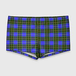 Мужские плавки Ткань Шотландка сине-зелёная, цвет: 3D-принт