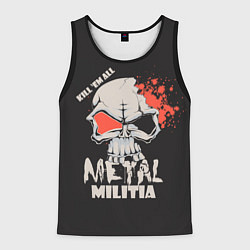 Майка-безрукавка мужская Metal Militia, цвет: 3D-черный