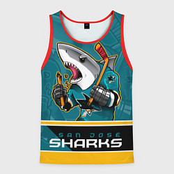 Майка-безрукавка мужская San Jose Sharks, цвет: 3D-красный