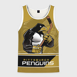 Майка-безрукавка мужская Pittsburgh Penguins, цвет: 3D-белый