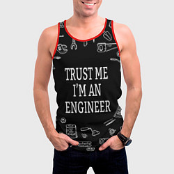 Майка-безрукавка мужская Строитель 13, цвет: 3D-красный — фото 2