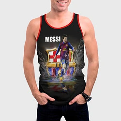 Майка-безрукавка мужская Messi FCB, цвет: 3D-красный — фото 2
