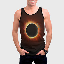 Майка-безрукавка мужская Солнечное затмение, цвет: 3D-черный — фото 2