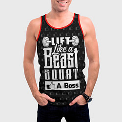 Майка-безрукавка мужская Lift Like A Beast Squat, цвет: 3D-красный — фото 2
