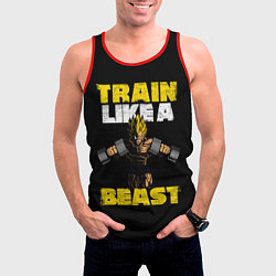 Майка-безрукавка мужская Train Like a Beast, цвет: 3D-красный — фото 2
