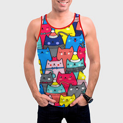 Майка-безрукавка мужская Отряд котиков, цвет: 3D-красный — фото 2