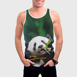 Майка-безрукавка мужская Панда на ветке, цвет: 3D-белый — фото 2