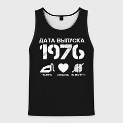 Майка-безрукавка мужская Дата выпуска 1976, цвет: 3D-черный