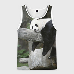 Майка-безрукавка мужская Большая уставшая панда, цвет: 3D-белый