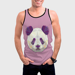 Майка-безрукавка мужская Геометрическая панда, цвет: 3D-черный — фото 2