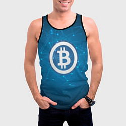 Майка-безрукавка мужская Bitcoin Blue, цвет: 3D-черный — фото 2