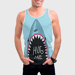 Майка-безрукавка мужская Shark: Hug me, цвет: 3D-белый — фото 2