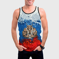 Майка-безрукавка мужская Бык триколор, цвет: 3D-черный — фото 2