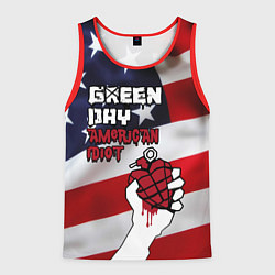 Майка-безрукавка мужская Green Day American Idiot, цвет: 3D-красный