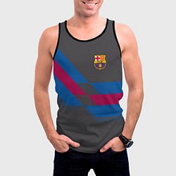 Майка-безрукавка мужская Barcelona FC: Dark style, цвет: 3D-черный — фото 2