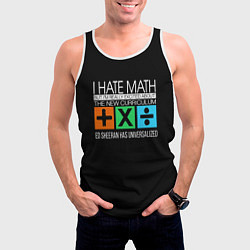 Майка-безрукавка мужская Ed Sheeran: I hate math, цвет: 3D-белый — фото 2
