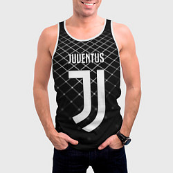 Майка-безрукавка мужская FC Juventus: Black Lines, цвет: 3D-белый — фото 2