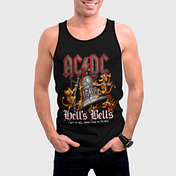 Майка-безрукавка мужская AC DC - bell with devils, цвет: 3D-черный — фото 2