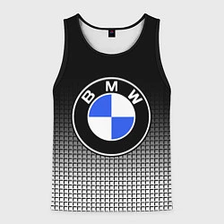 Майка-безрукавка мужская BMW 2018 Black and White IV, цвет: 3D-черный