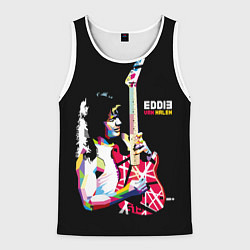 Майка-безрукавка мужская Eddie Van Halen Art, цвет: 3D-белый