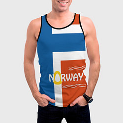 Майка-безрукавка мужская Norway Flag, цвет: 3D-черный — фото 2