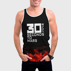 Майка-безрукавка мужская 30 Seconds to Mars: Red Flame, цвет: 3D-белый — фото 2