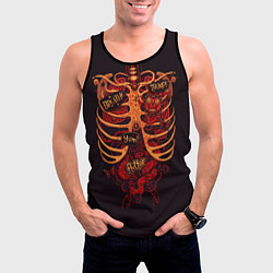 Майка-безрукавка мужская Человеческий скелет, цвет: 3D-черный — фото 2