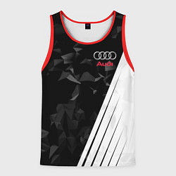 Майка-безрукавка мужская Audi: Black Poly, цвет: 3D-красный