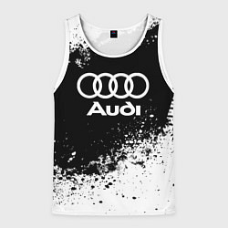 Майка-безрукавка мужская Audi: Black Spray, цвет: 3D-белый