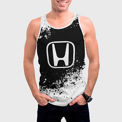Майка-безрукавка мужская Honda: Black Spray, цвет: 3D-белый — фото 2