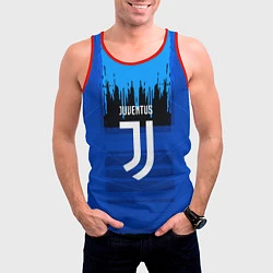 Майка-безрукавка мужская FC Juventus: Blue Abstract, цвет: 3D-красный — фото 2