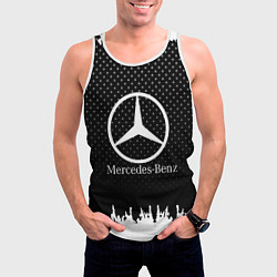 Майка-безрукавка мужская Mercedes-Benz: Black Side, цвет: 3D-белый — фото 2
