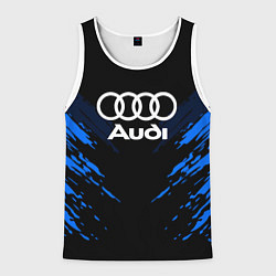 Майка-безрукавка мужская Audi: Blue Anger, цвет: 3D-белый