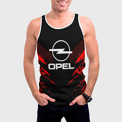 Майка-безрукавка мужская Opel: Red Anger, цвет: 3D-белый — фото 2