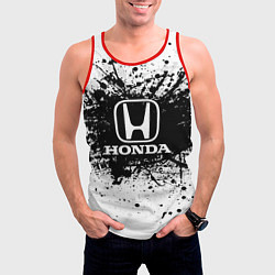 Майка-безрукавка мужская Honda: Black Spray, цвет: 3D-красный — фото 2