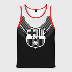 Майка-безрукавка мужская FC Barcelona: Black Style, цвет: 3D-красный