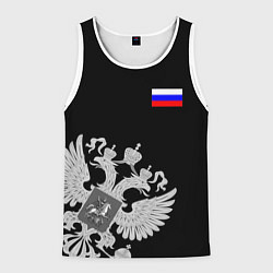 Майка-безрукавка мужская Russia: Black Collection, цвет: 3D-белый
